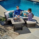 Carson Brown 30” Square Gas Fire Pit