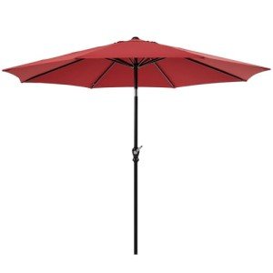 9ft Red Outdoor Patio Umbrella with Tilt & Crank