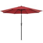 9ft Red Outdoor Patio Umbrella with Tilt & Crank