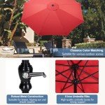 9ft Red Outdoor Patio Umbrella with Tilt & Crank