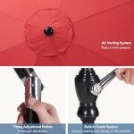 9ft Red Outdoor Patio Umbrella with Tilt & Crank