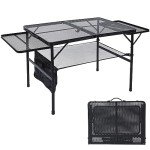 Portable Folding Grill Table for Camping and BBQ