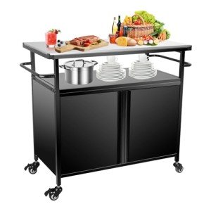 Karpevta Outdoor Grill Cart with Storage and Wheels