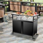 Karpevta Outdoor Grill Cart with Storage and Wheels