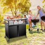 Karpevta Outdoor Grill Cart with Storage and Wheels