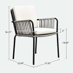 YITAHOME Outdoor Dining Chair Set, 2-Pack