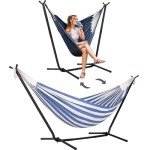 SUNCREAT 2-in-1 Hammock with Stand - Blue Stripe