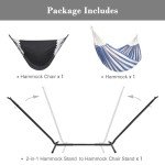 SUNCREAT 2-in-1 Hammock with Stand - Blue Stripe