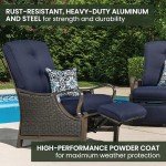 Hanover Ventura Brown Wicker Outdoor Recliner Chair