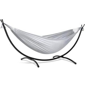 Light Gray Stand Alone Hammock for Two