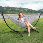 Light Gray Stand Alone Hammock for Two