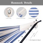 SUNCREAT 2-in-1 Hammock with Stand - Blue Stripe