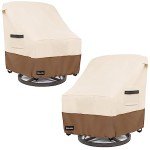 2 Pack Waterproof Lounge Chair Covers - Beige & Brown