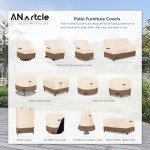2 Pack Waterproof Lounge Chair Covers - Beige & Brown