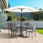5-Piece NUU GARDEN Outdoor Dining Set with Umbrella Hole