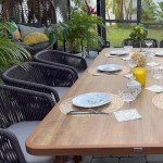 Purple Leaf 7-Piece Outdoor Dining Set with Cushions