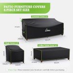4-Piece Waterproof Patio Furniture Cover Set