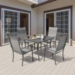 5-Piece NUU GARDEN Outdoor Dining Set with Umbrella Hole