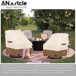2 Pack Waterproof Lounge Chair Covers - Beige & Brown