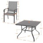 5-Piece NUU GARDEN Outdoor Dining Set with Umbrella Hole