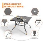 5-Piece NUU GARDEN Outdoor Dining Set with Umbrella Hole