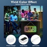 Pop-Up LED Bar Table with Neon Sign