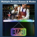 Pop-Up LED Bar Table with Neon Sign