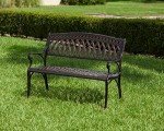 Simone Cast Aluminum Patio Bench - Antique Bronze