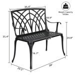 GODECOR 38" Weatherproof Outdoor Garden Bench