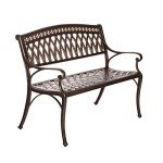 Simone Cast Aluminum Patio Bench - Antique Bronze