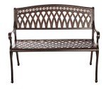 Simone Cast Aluminum Patio Bench - Antique Bronze