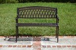 Simone Cast Aluminum Patio Bench - Antique Bronze