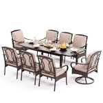 9-Piece Outdoor Patio Dining Set with Wicker Chairs