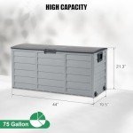 VINGLI 75 Gallon Lockable Outdoor Storage Box