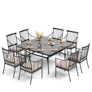 PHI VILLA 9-Piece Outdoor Dining Set for 8