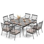 PHI VILLA 9-Piece Outdoor Dining Set for 8
