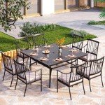 PHI VILLA 9-Piece Outdoor Dining Set for 8