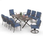 9-Piece Outdoor Dining Set with Swivel Chairs