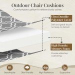 Outdoor Chair Cushions Set of 4 - Grey