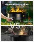Ciays 21-Inch Portable Propane Fire Pit with Grill