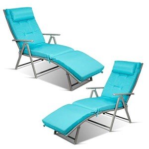 Tangkula 2-Piece Folding Lounge Chairs Set