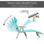 Tangkula 2-Piece Folding Lounge Chairs Set
