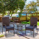 Set of 2 Blue Stackable Outdoor Dining Chairs