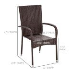 Set of 2 Blue Stackable Outdoor Dining Chairs