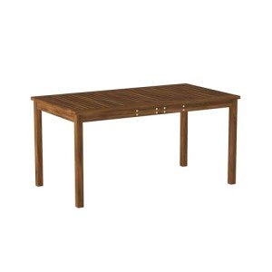Walker Edison 34" Dark Brown Outdoor Dining Table