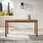 Walker Edison 34" Dark Brown Outdoor Dining Table