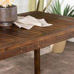 Walker Edison 34" Dark Brown Outdoor Dining Table