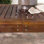 Walker Edison 34" Dark Brown Outdoor Dining Table