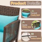 3-Piece Outdoor Barstool Table Set with Cushions