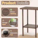 3-Piece Outdoor Barstool Table Set with Cushions
